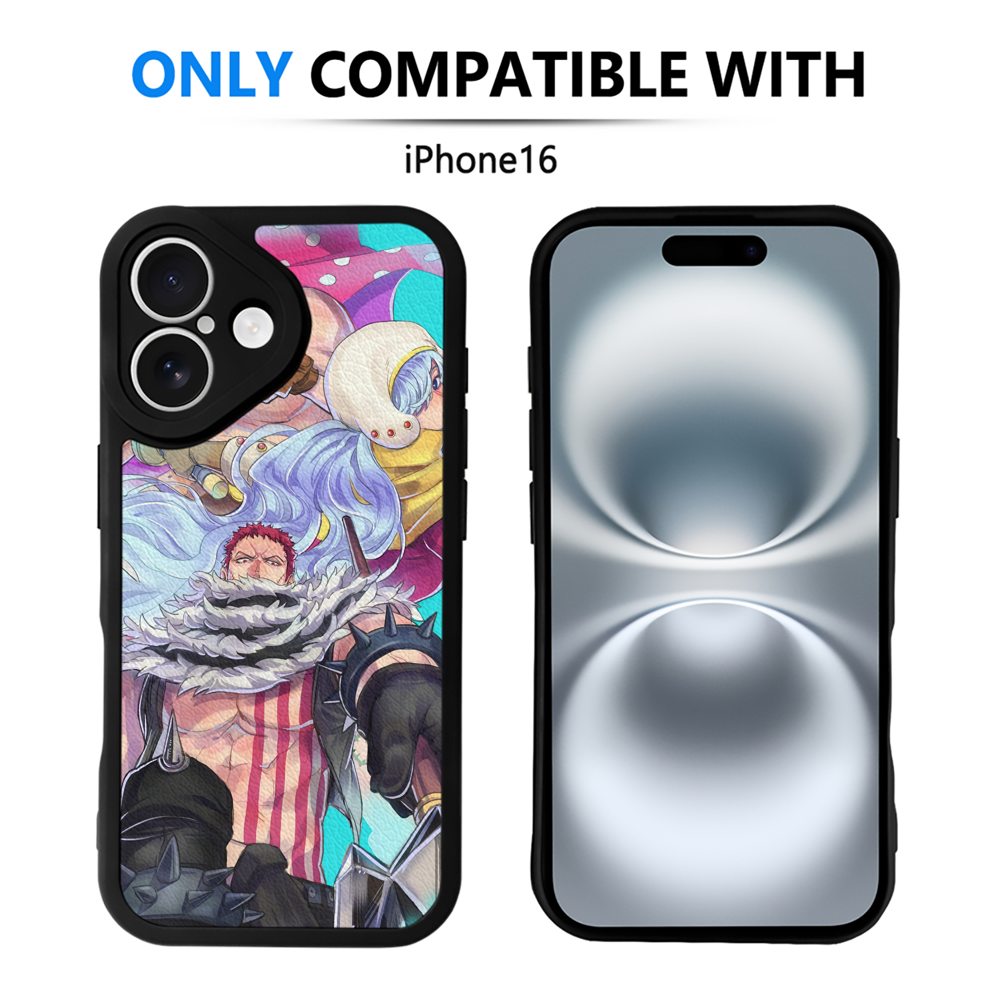 （画像用） ワンピース ONE PIECE 【iPhone 16シリーズ対応】シリコンスマホケース（レザー調） 材質：シリコン